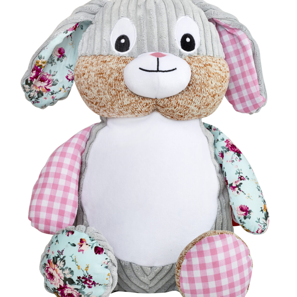 Pink Harlequin Bunny Cubbie Plush