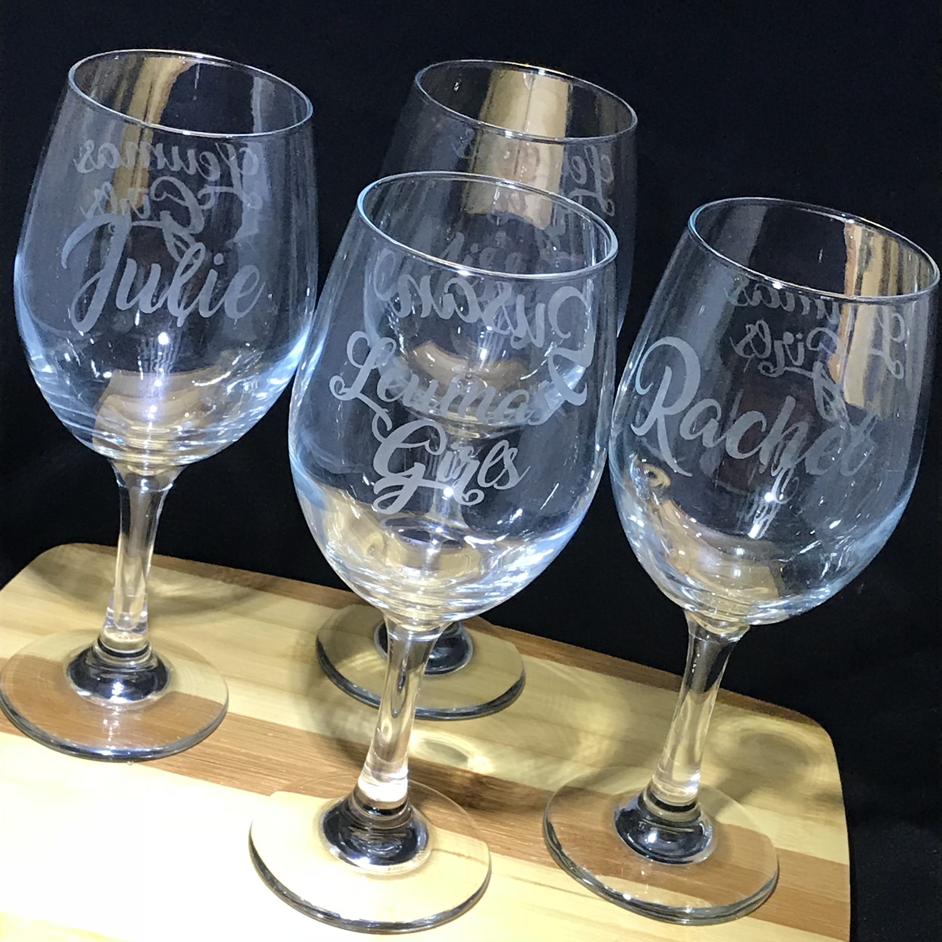 Personalized Etched Wine Glasses Jc Boutique