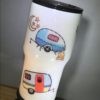 Personalized Happy Camper Glitter 30 oz Tumbler - Image 6