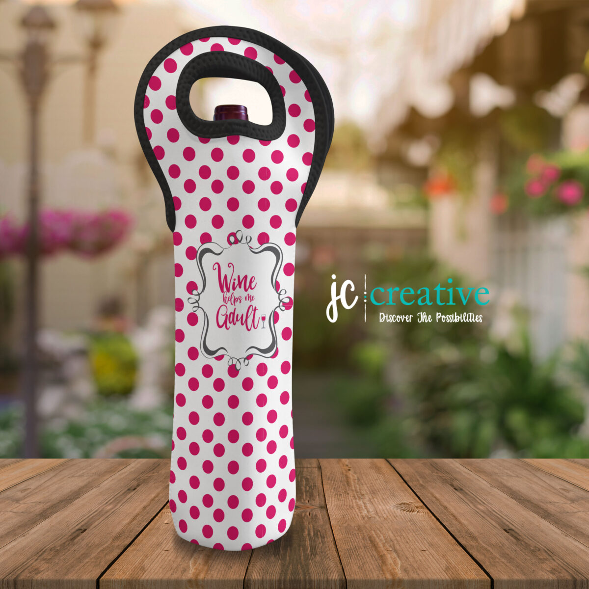 Wine Helps Me Adult Double-Sided Insulated Wine Tote