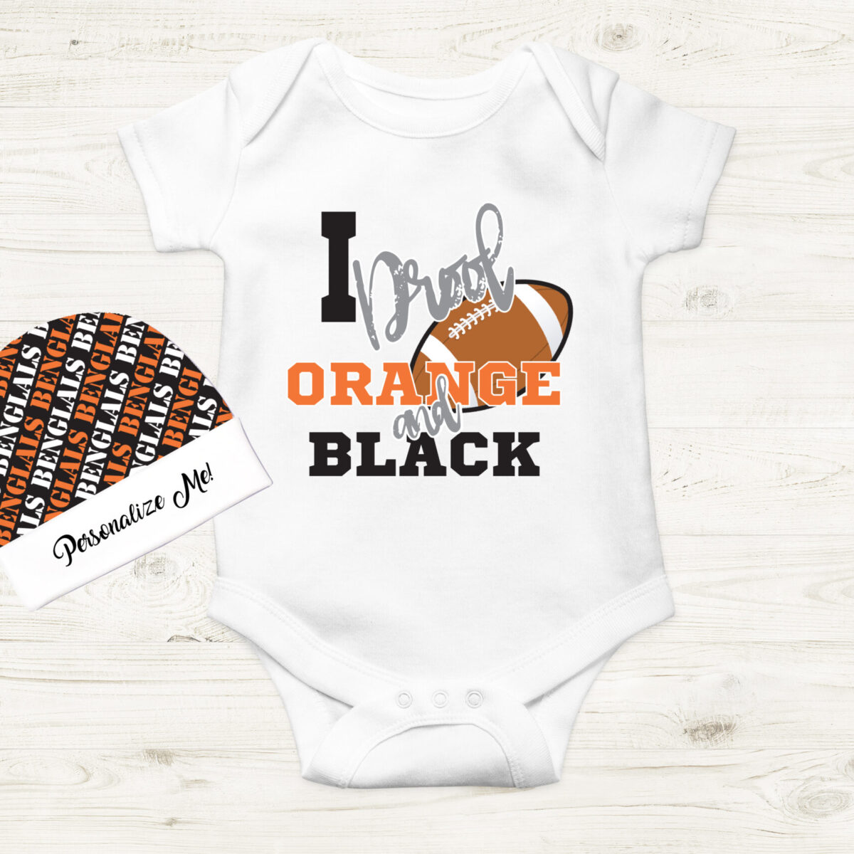 Personalized Bengals Inspired Infant Apparel & Hat Set