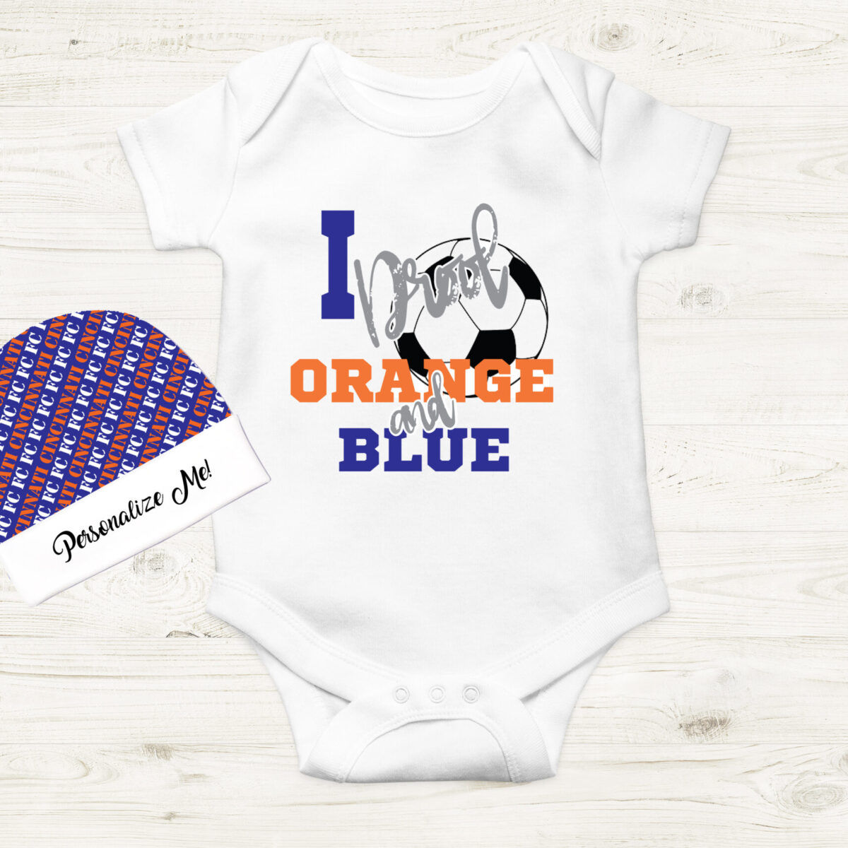 Personalized FCC Soccer Inspired Infant Apparel & Hat Set