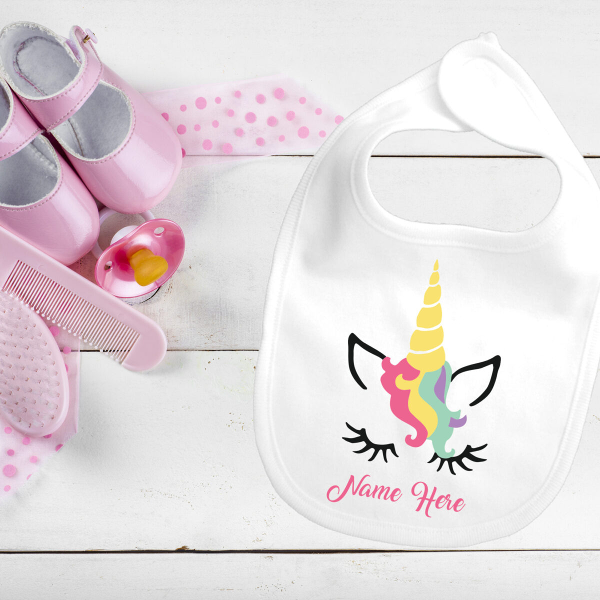 Personalized  Unicorn Baby Bib