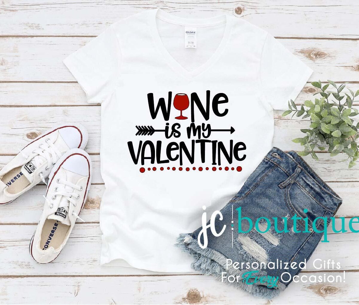 Wine Is My Valentine Ladies Tee