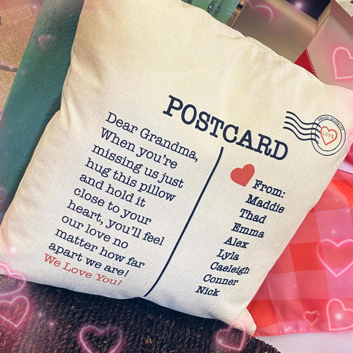 Postcard of Love Pillow