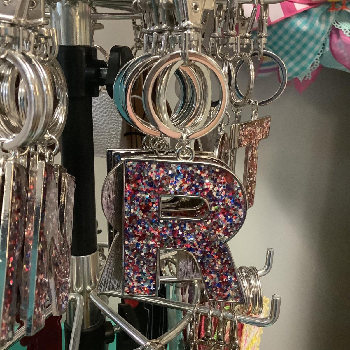 Sparkly Initial Keychain