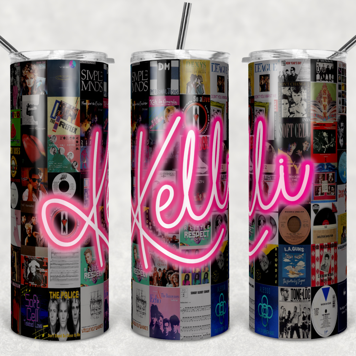 We Love the 80s Music & Neon Inspired Tumbler