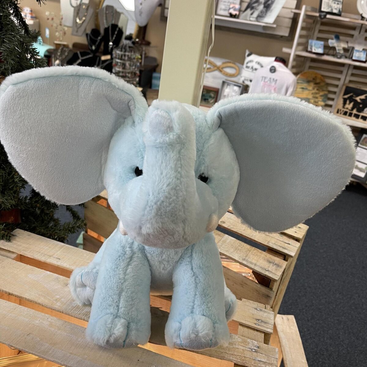 Fluffy Blue Elephant Plush