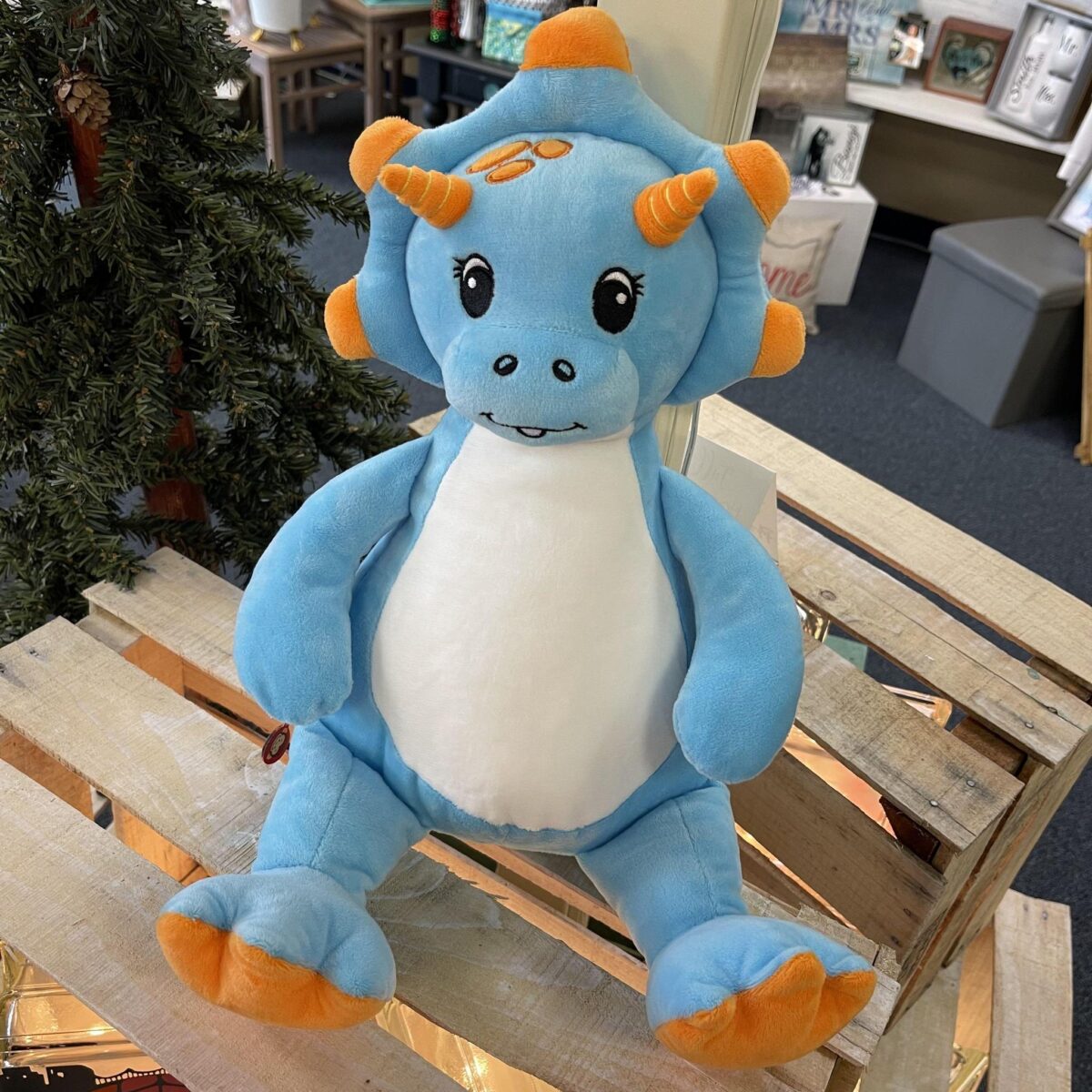 Blue Triceratop Plush