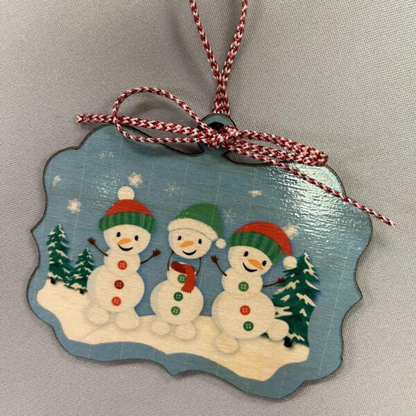 Personalized Snowmen Family Wooden Ornament