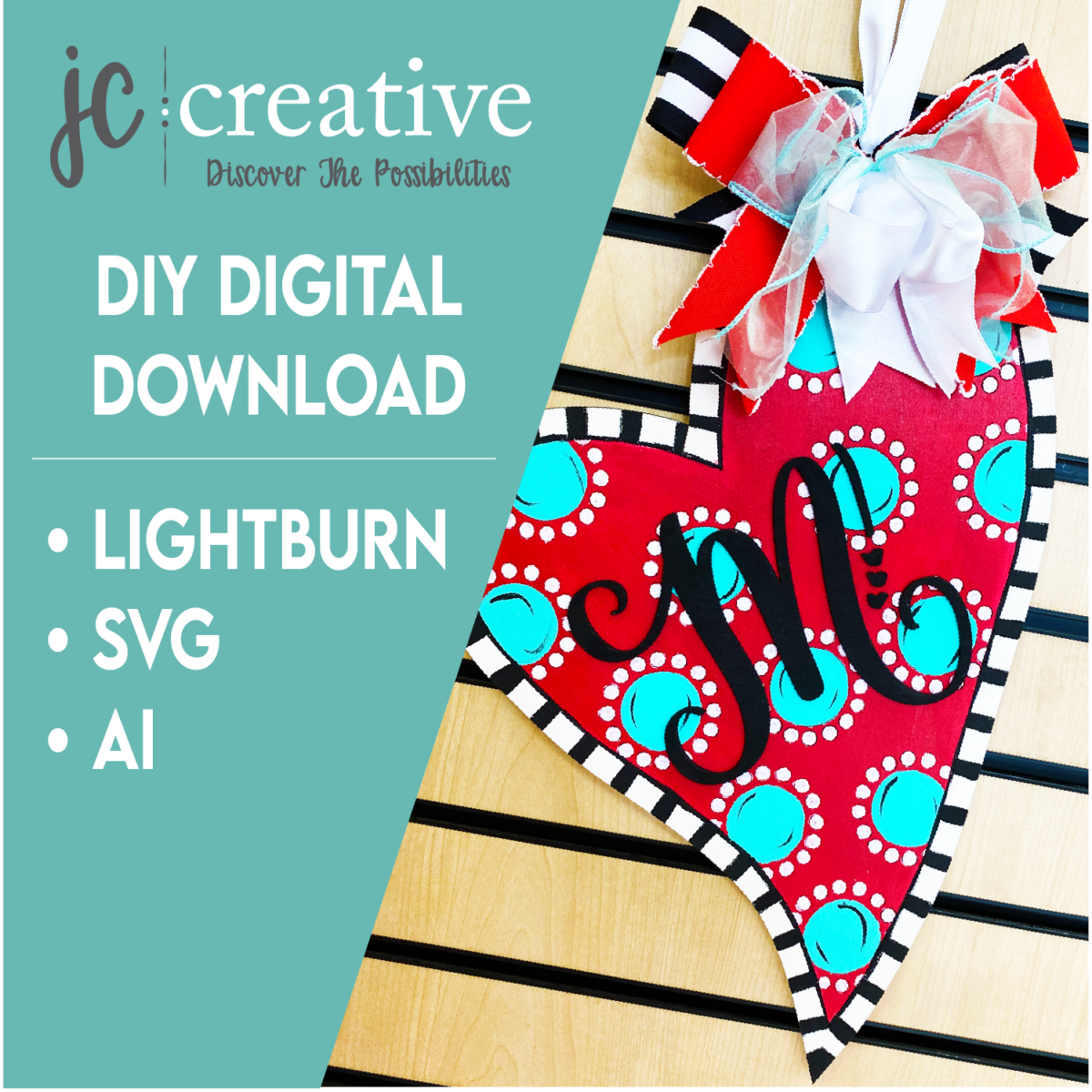 DIY Monogrammed Heart Door Hanger