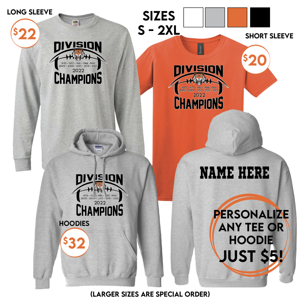 Division Champions Timeline Long Sleeve YOUTH Tees