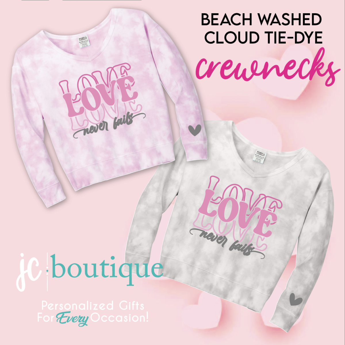 Love Never Fails Ladies Crewneck