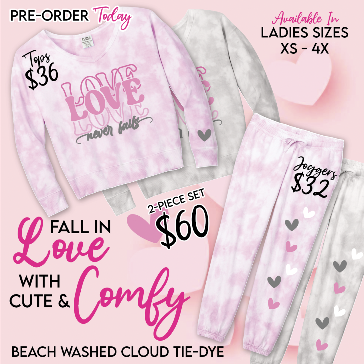 Love Never Fails Ladies Jogger Set