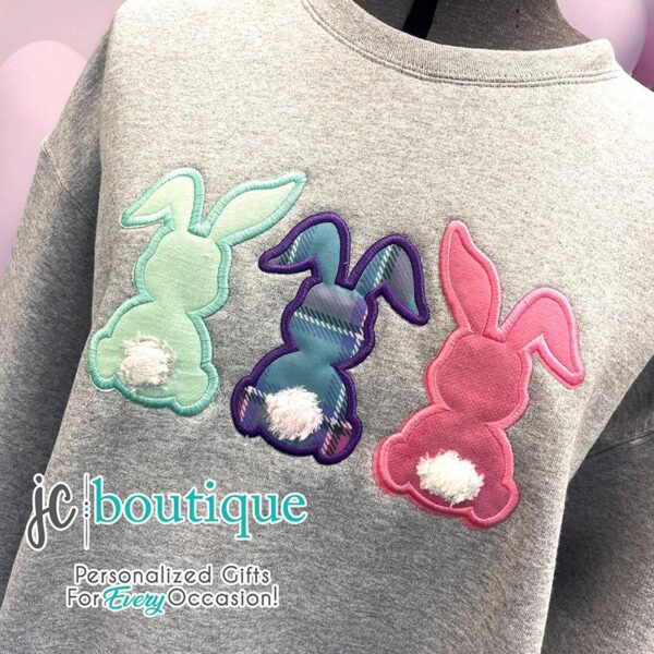 Bunny Triplet Applique Crewneck - Image 2