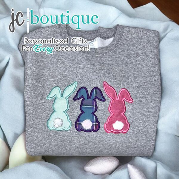 Bunny Triplet Applique Crewneck